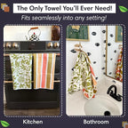 2 Double Sided Microfiber Hand Towels, 17x27 Inches Waffle Design Kitchen - Image 2