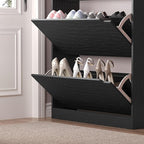 Shoe Storage Cabinet with 3 Flip Drawers, Narrow Shoe Rack Cabinet, - Image 6