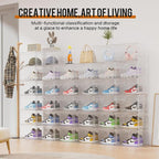 KEFA XL Shoe Storage Box Organizer, 8 Pack Shoe Boxes Clear Plastic Stackable - Image 2