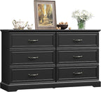 6 Drawer Dresser for Bedroom, Rustic Farmhouse Dresser - Image 8