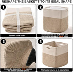 11 Inch Cube Storage Bins, Organizer Woven Cotton Rope Square Baskets - Image 7