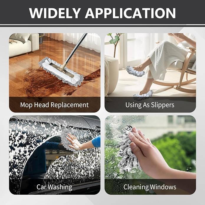 Mop Slippers Socks Floor Cleaning, Microfiber Shoe Covers dust Washable Reusable - Image 5