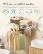 SONGMICS Clothes Drying Rack, Wall-Mounted Drying Rack Clothing, Accordion - Image 4