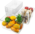 Attelite Clear Plastic Storage Bins, Large 6 Pack Pantry Organizer - Image 7