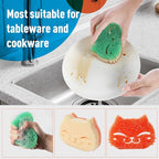 12 Pcs Scrubber Sponge Cat Smiley Shape Cleaning Sponge Double Sided Dish - Image 8