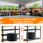Storage Shelves Heavy Duty, 4-tier Adjustable Metal Industrial Utility Shelf - Image 5
