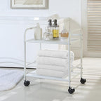 SunnyPoint 2-Tier Metal Rolling Utility Cart – Mobile Storage Shelf - Image 4