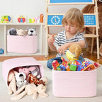 3-Pack Shelf Baskets for Organizing, Woven Storage Basket for Shelves, Cotton - Image 2