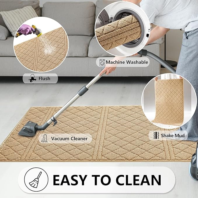 REFETONE Indoor Doormat, Front Back Door Mat 24"x36" Absorbent Rubber Backing - Image 6
