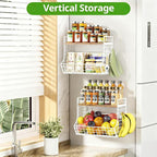 Magnetic Shelf for Fridge with Wood Lid, Fruit Potato and Onion Storage Bins - Image 5