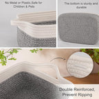 OIAHOMY 3 Pack Storage Baskets for Organizing, Woven Cotton Rope Basket for - Image 4