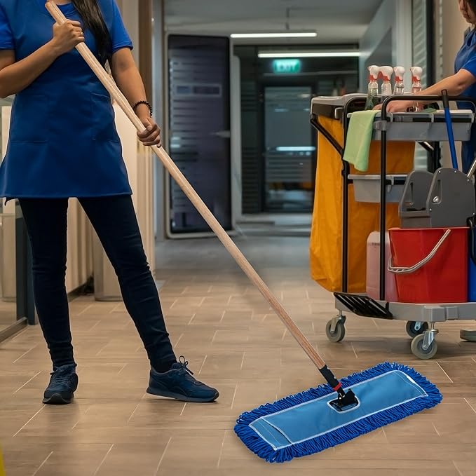Matthew 24'' Microfiber Loop Dust Mop Washable Commercial&Residential Heavy - Image 7