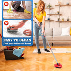 2 Pcs Mop Scrub Brush Head and 1 Mop Base Part Part Replacement Compatible - Image 6