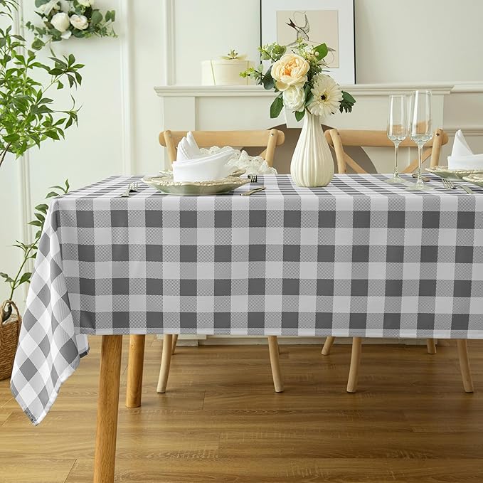 Classic Gingham Tablecloth Fabric by Essifunia