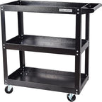 Utility Service Cart, 3 Shelf 200LBS Heavy Duty Steel Rolling Utility Cart by ToolDorm