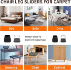 Ezprotekt 24 Pcs Black Chair Leg Sliders - Image 7