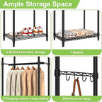 Heavy Duty Clothes Rack, Freestanding Garment Rack System Closet Organizer - Image 6