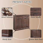 Double Tilt Out Laundry Hamper Cabinet, 20 Gallon Farmhouse Trash Can Cabinet - Image 5
