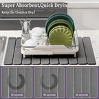 Large Stone Dish Drying Mats for Kitchen Counter – Foldable Quick Dry Stone Mat - Image 3