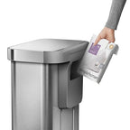 simplehuman 55 Liter / 14.5 Gallon Rectangular Hands-Free Kitchen Step Trash Can - Image 7