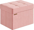 Folding Storage Ottoman, Velvet Storage Bench, Foot Stool, by Liveinacomfortablehome