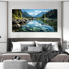 GUGIKA Landscape Wall Art for Living Room, Mountain and Lake Wall-Decor for - Image 4
