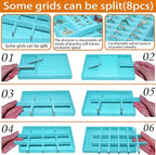 8 Pcs Velvet Jewelry Tray Stackable Jewelry Drawers Organizer Trays Rings - Image 8