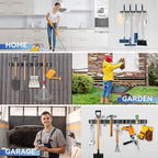ZONGOOL 4 Racks and 5 Hooks Broom Holder Wall Mount Mop Hanger Wall Mount Metal - Image 7