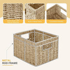 Seagrass Wicker Basket, Decorative Woven Baskets - Image 5