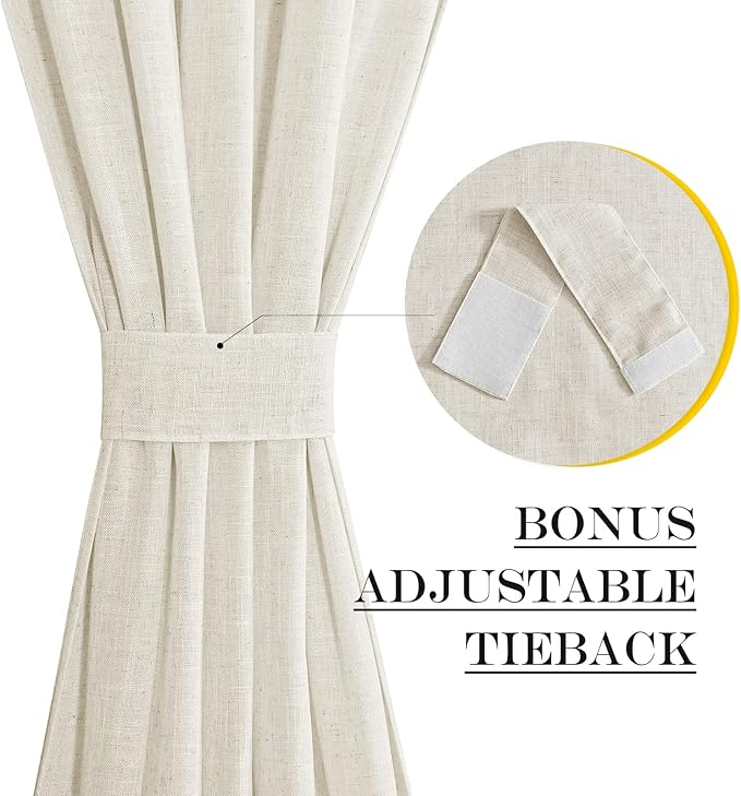NICETOWN Linen Blend Small Window Curtains - Image 4