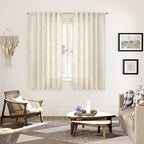 YoungsTex Boho Linen Curtains 63 Inch Length 2 Panels - Image 2