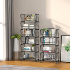 PUSDON Stackable Metal Storage Carts, Dual Use Shelf - Image 6