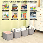 Small Storage Baskets for Shelves Organizing, Woven Cotton Rope Baskets for - Image 4