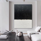 NANKAI Hand-Painted Black and White Wall Art, Minimalist Abstract Painting - Image 7
