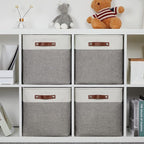 DULLEMELO 13 inch Fabric Storage Cubes 4 Pack Foldable Baskets/Bins - Image 7