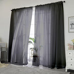 Chyhomenyc 2 Panels Solid Color Sheer Window Curtains 108 Inches Long, Elegant - Image 2