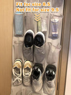 Amazon Basics 24 Medium Pocket Over-the-Door Hanging Shoe Organizer, Light Grey - Image 5
