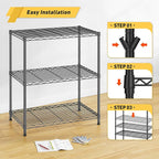 Storage Shelves Adjustable Wire Shelving Metal Wire Rack Shelving Unit Storage - Image 5