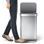 simplehuman 45 Liter / 12 Gallon Liter Rectangular Hands-Free Kitchen Step - Image 4