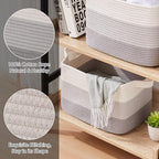 Storage Baskets for Organizing, Woven Baskets for Shelves, Rectangle Decorative - Image 4