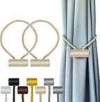 Hion Magnetic Curtain Tiebacks Beige 2pcs, Curtain Tiebacks Buckles Holdbacks by Hion
