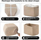 Small Storage Baskets for Shelves Organizing, Woven Cotton Rope Baskets for - Image 7