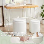 Round Ottoman with Storage Set of 2, Vanity Stool with Storage - Image 5