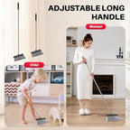 JOYMOOP Black and Red Broom and Dustpan Set, Upright Angle Design - Image 3
