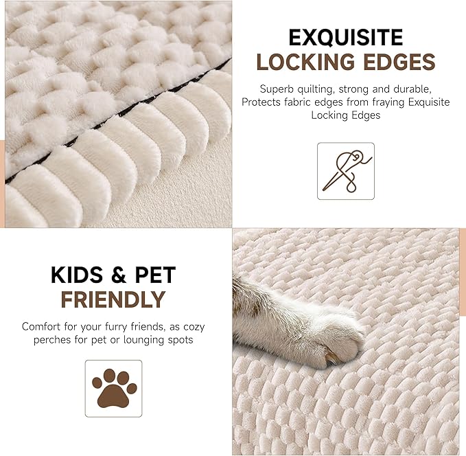 OTOB All Seasons Sofa Covers for 3 Cushion Couch Washable, Fuzzy Non Slip Kids - Image 4