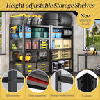 47.8" W Heavy Duty Garage Shelving 3000LBS Storage Shelves, Adjustable 5-Tier - Image 6