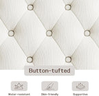 48" Large Ottoman with Storage Coffee Table, Upholstered Tufted Linen Ottoman - Image 6