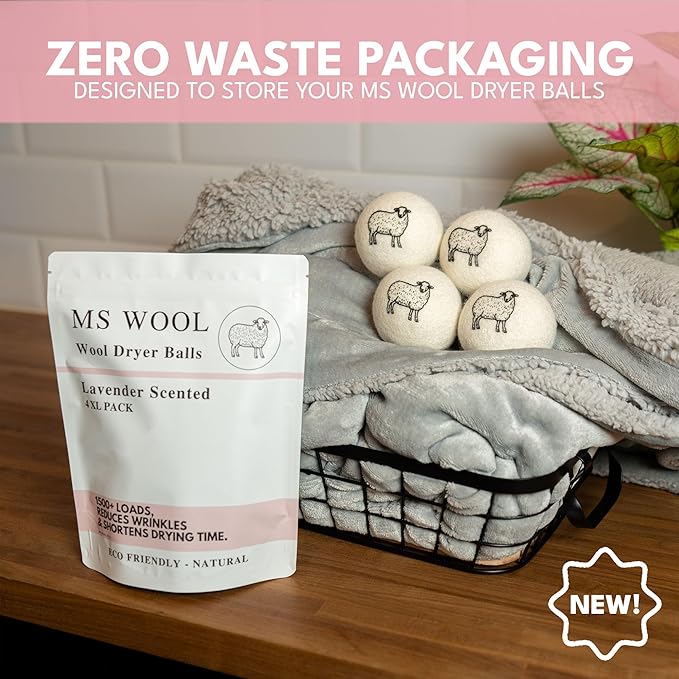 Lavender Scented Wool Dryer Balls – 6 XL Pack – Natural Fabric Softener - Image 5
