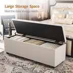 Small 38 Inches Long White Ottoman Bench - Image 3