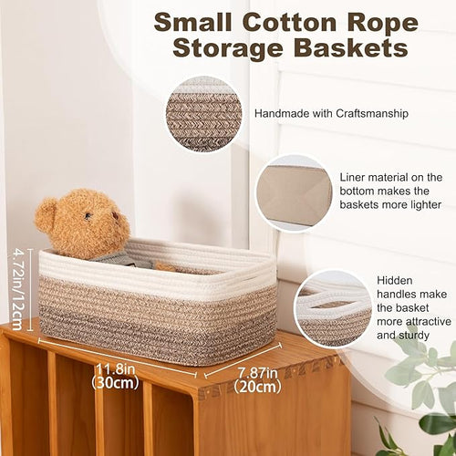 3 Pack Small Storage Baskets for Organizing, Cute Woven Decorative Gift Baskets - Image 2